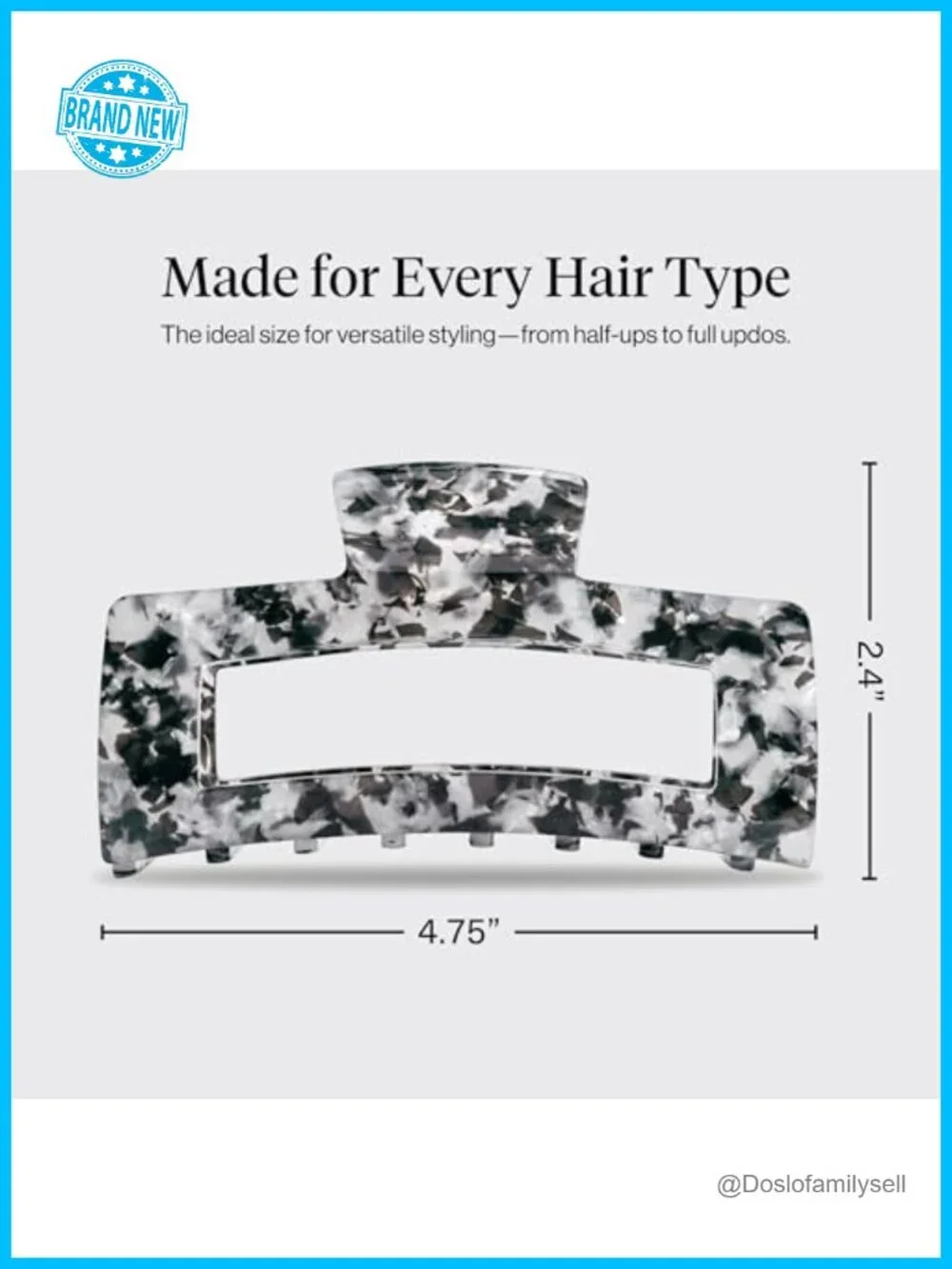 Jumbo Hair Claw Clip – Recycled Plastic Non-Slip Strong Hold for Thick & Thin